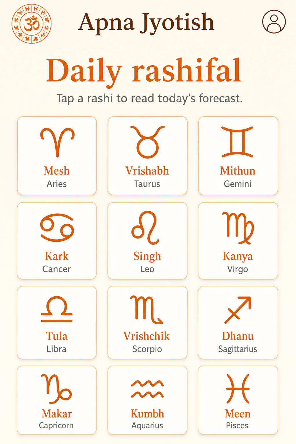 Apna Jyotish app — daily rashifal and kundli